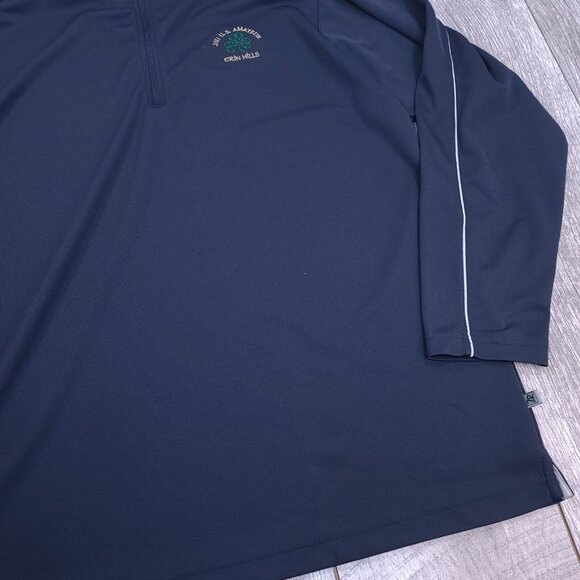 Zero Restriction Sweater Mens XL 1/4 Zip Blue Tour Series Solid Pullover Golf - Picture 4 of 6